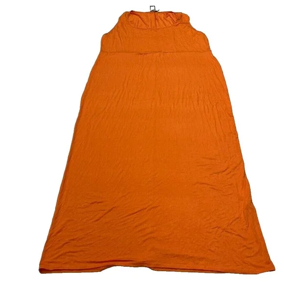 orange maxi dress boohoo Orange Linen Look Maxi Dress